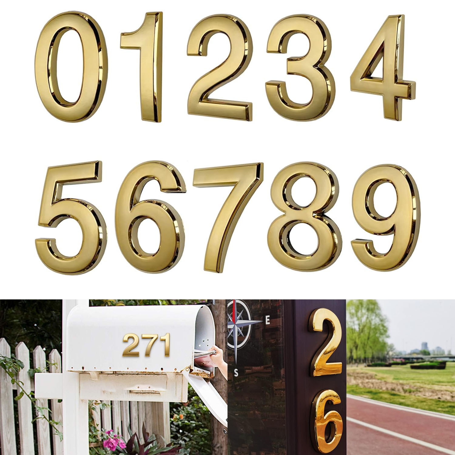 Números adhesivos de casa de 2.75 pulgadas, números de buzón, números de  puerta de calle, letreros de dirección autoadhesivos para apartamentos,  letra