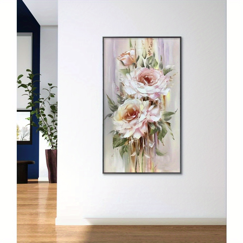 

1pc Beautiful Pink Flower Modern Wall Art Poster And Print Canvas Painting For Living Room Home Beside Decor Frameless No Frame