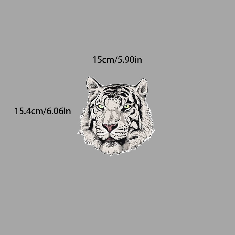 TEMU White Tiger Realistic Head Animal Truck Car Bumper Sticker