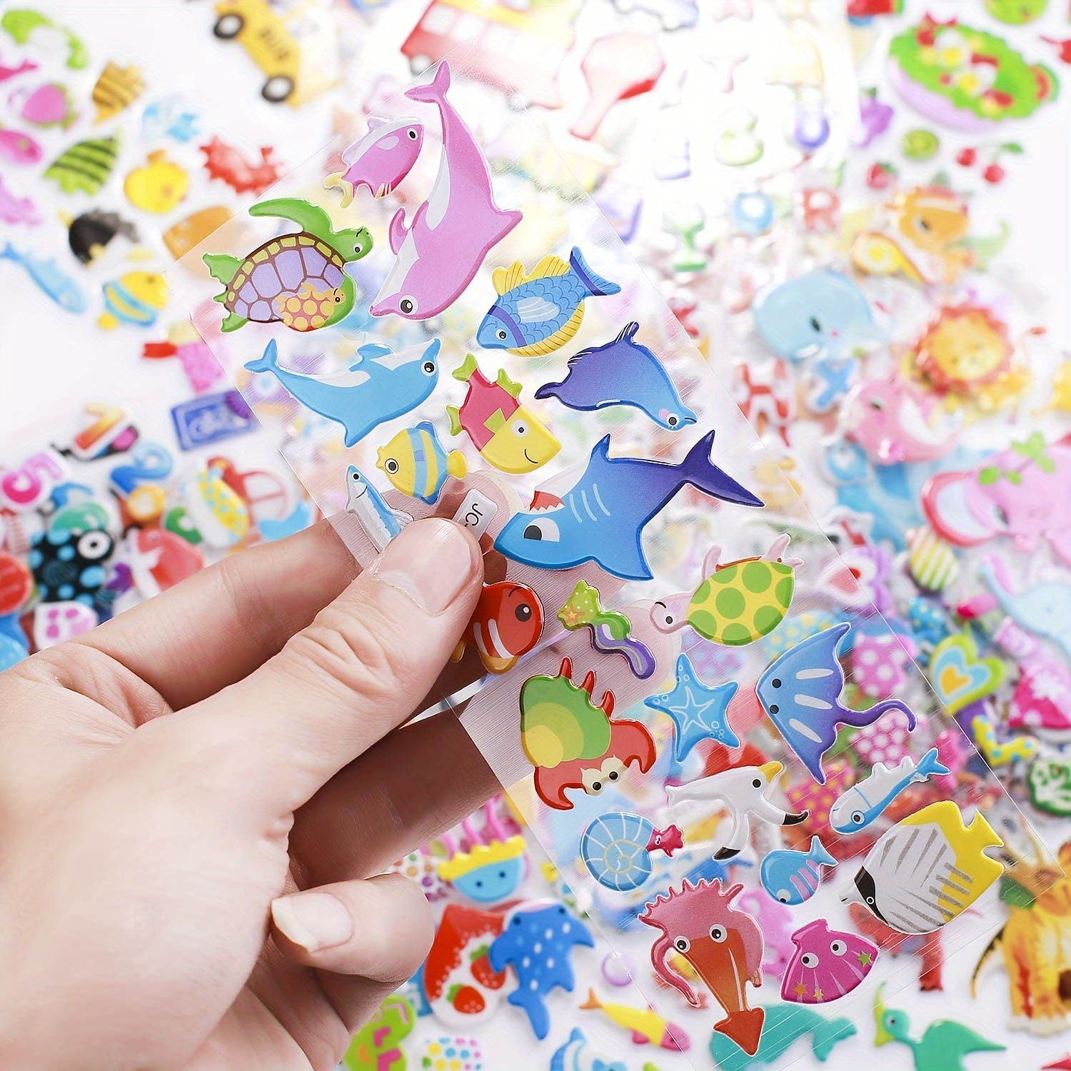 3D Stickers for Kids & Toddlers 760 Puffy Stickers, Pack for Scrapbooking  Bullet Journal Including Animal, Numbers, Fruits, Fish, Dinosaurs,Planet