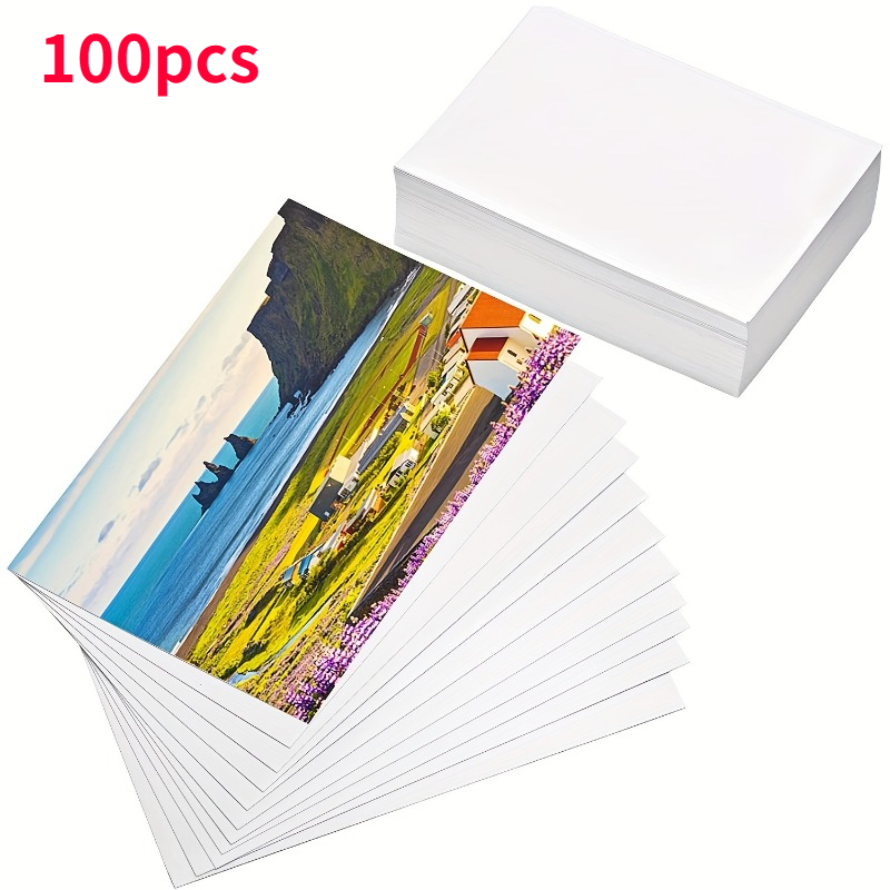

100pcs Used For Printer Images, Inkjet Printed Photo Paper Suitable For Flyers, Calendars, And Birthday Photo Banners (8.5*12.5cm\3.34in*4.9in)