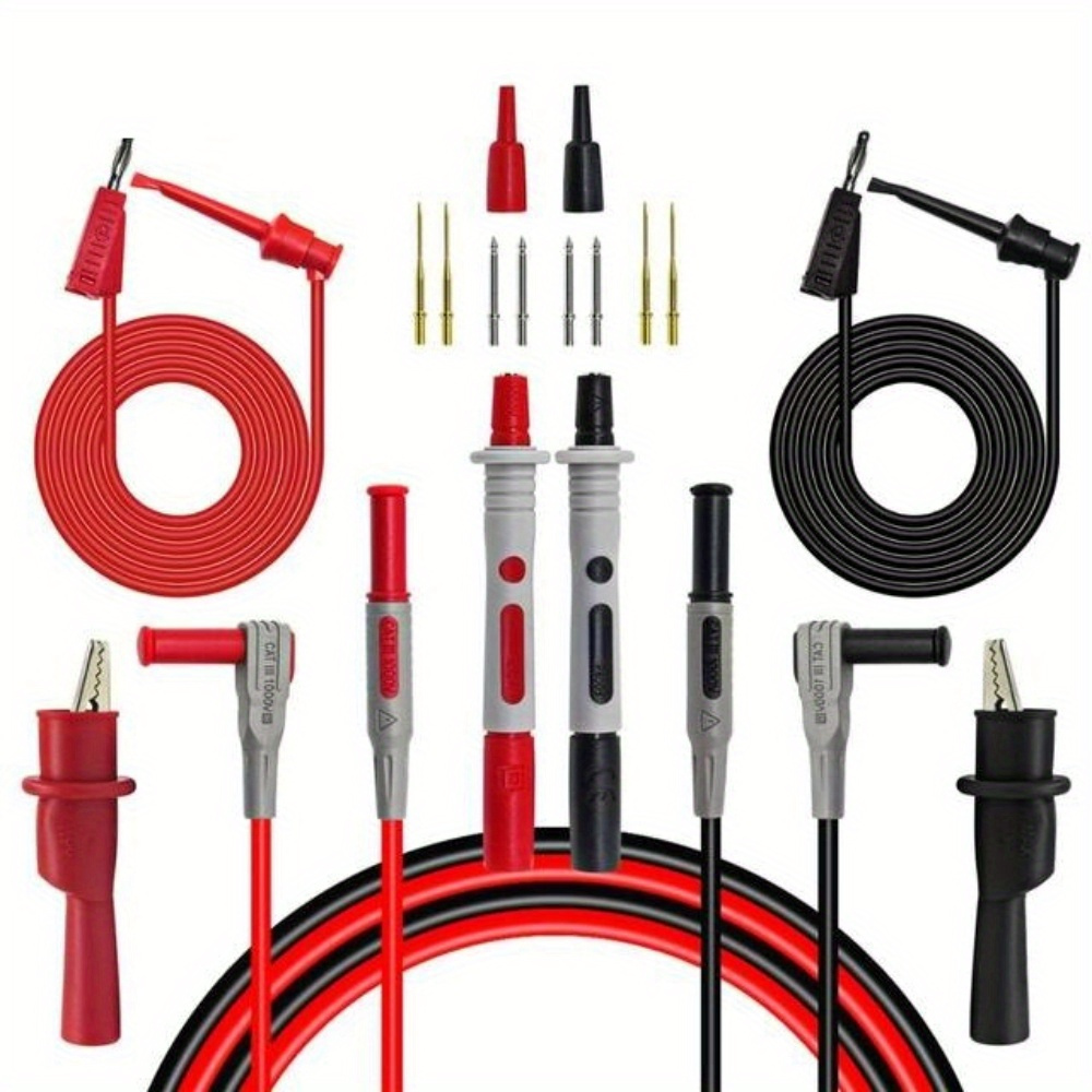 Multimeter Test 10a Leads Right Angle Banana Plug To - Temu