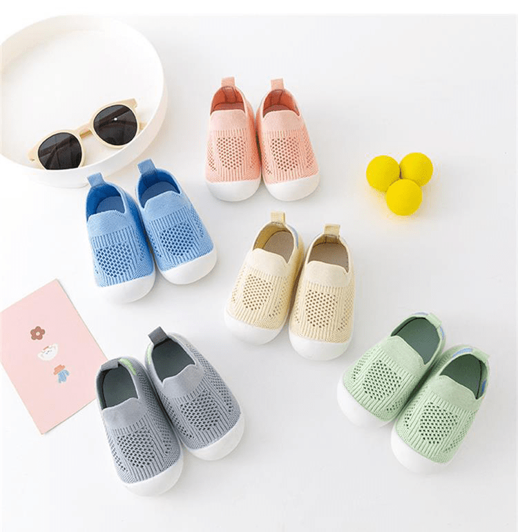 casual solid color slip on woven shoes for baby girls breathable lightweight non slip sneakers for summer details 1