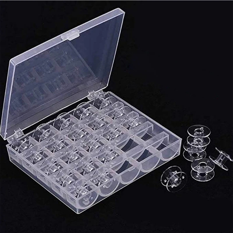 

1pc Clear Sewing Machine Bobbin Case 25 Slots For Bobbin Storage And Organization, Empty Bobbin Storage Organizer, Home Sewing Bobbin Storage Accessories Tools Case