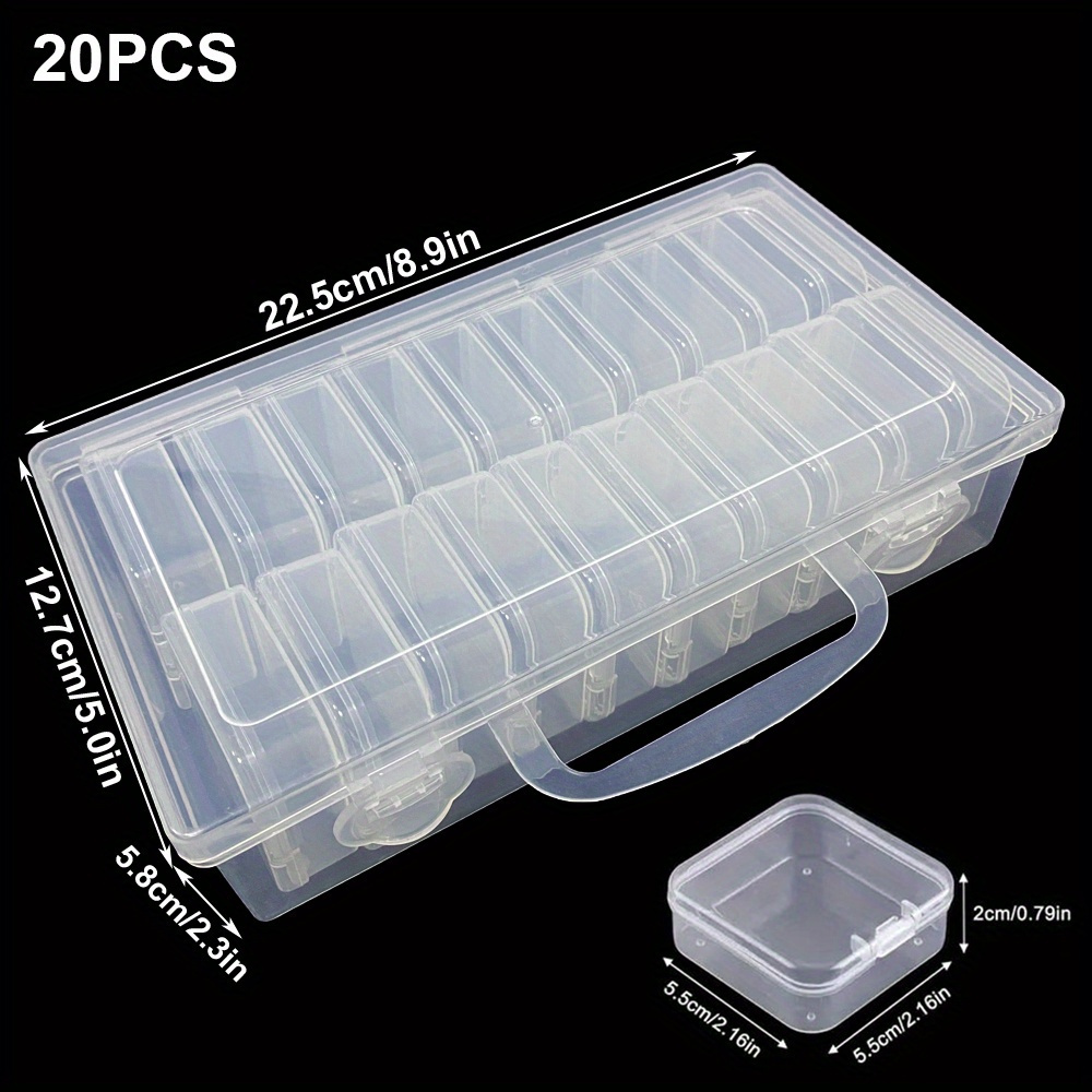 12 Pieces Bead Organizer, Bead Storage Containers, Small Clear