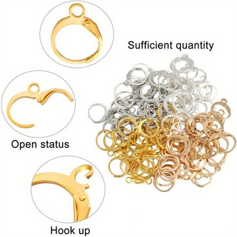 20pcs/lot Women Golden French Lever Back Earring Hooks Wire Settings Base  Earrings Hoops For Jewelry Making Finding Supplies