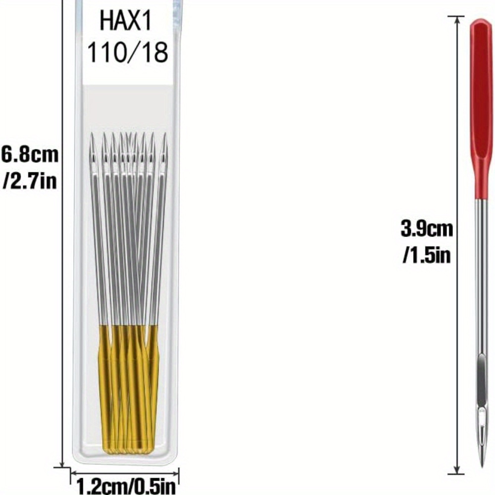 50 Pezzi Aghi Macchine Cucire Universali A Punta Regolare, Dimensioni Aghi  Macchine 65/9, 75/11, 90/14, 100/16, 110/18, 5 Colori, Risparmia Offerte