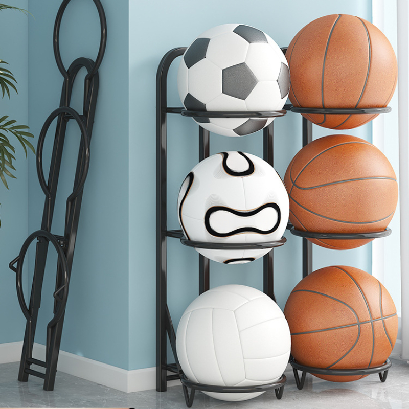 1pc 3 Couches Ball Storage Rack, Rack De Rangement Suspendu Pliable Pour  Basketball Football Volleyball, Porte