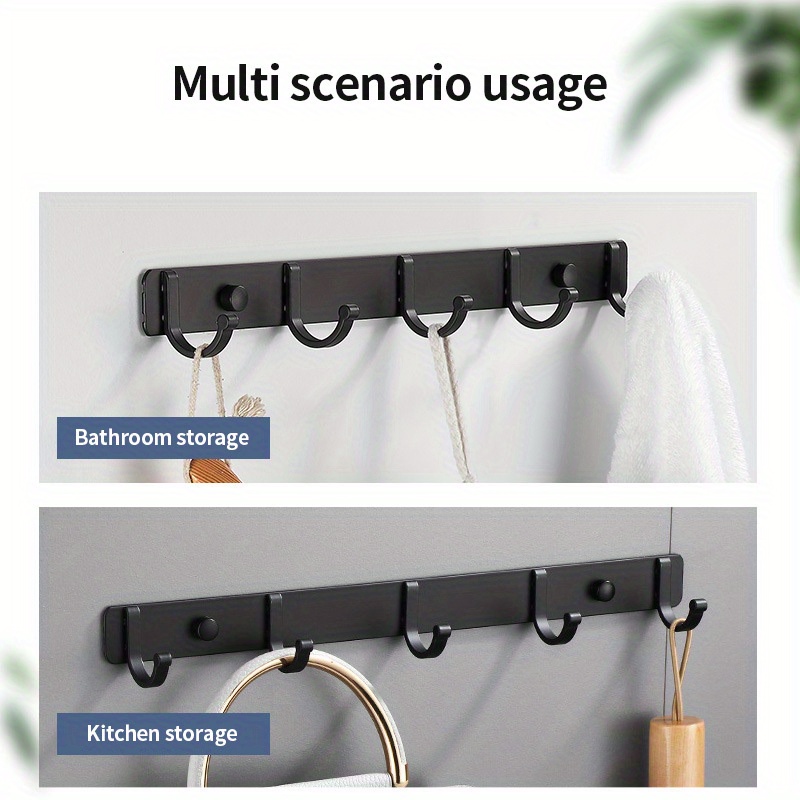 Coat Rack Wall Mounted 5 Tri Hooks Punch Free Adhesive Coat - Temu Canada