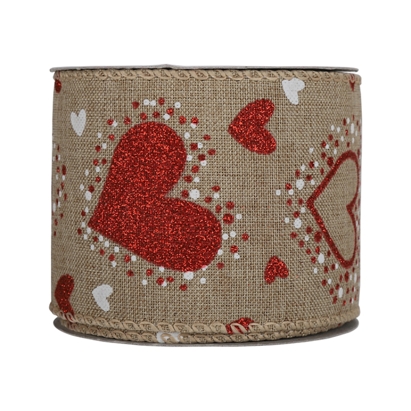 5 Yards Happy Valentine's Day Wired Edge Ribbon Red White - Temu