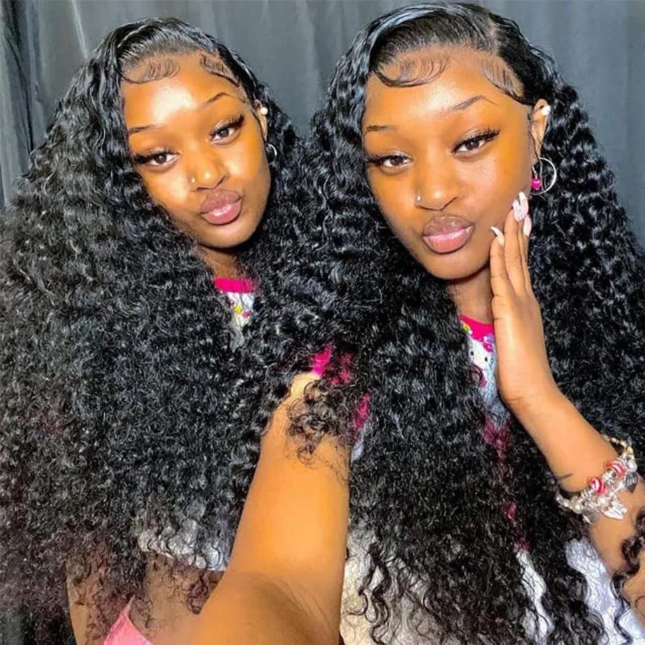 360 Glueless Curly Lace Front Human Hair Wigs Pre Plucked Deep Water Wave 13x4 Frontal Wig Wet And Wavy Hd Lace Wigs For Women 250