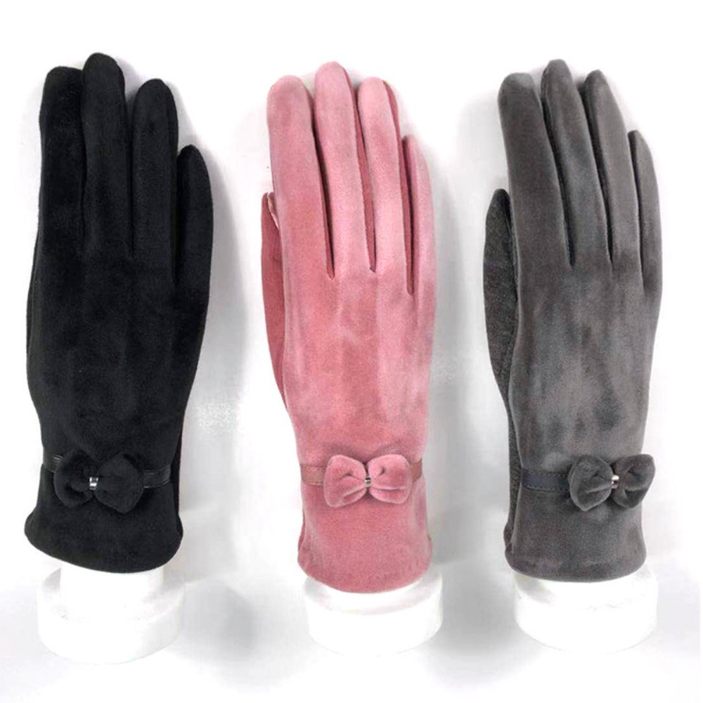 Guantes Gamuza Hebilla Metal Puños Felpa Mujer Guantes - Temu