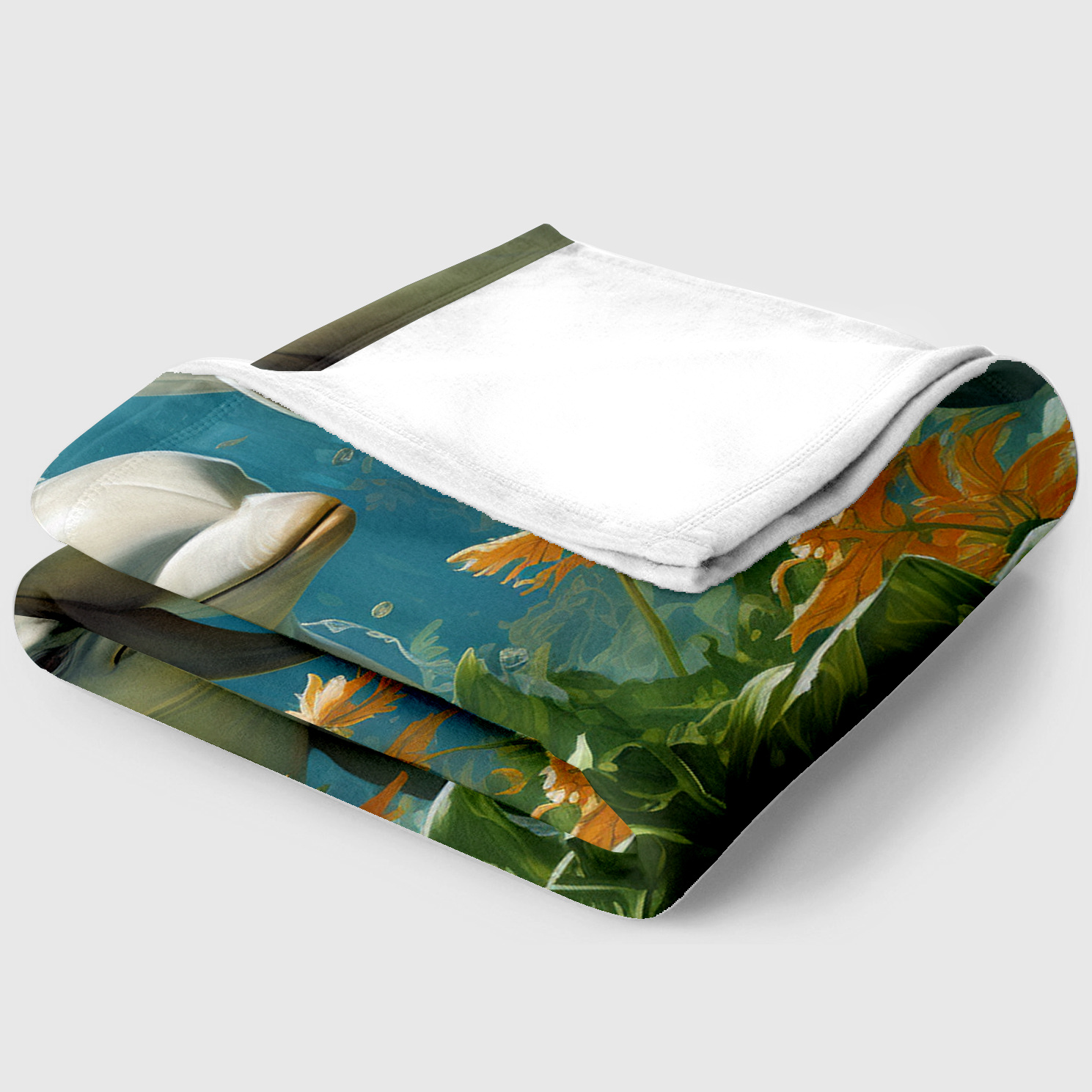 Cozy Dolphins Print Blanket Lightweight Flannel Throw Sofa Bed Living Room