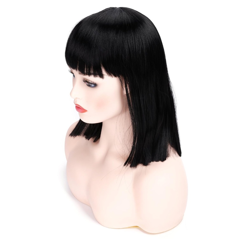 Short black outlet hair costume wig