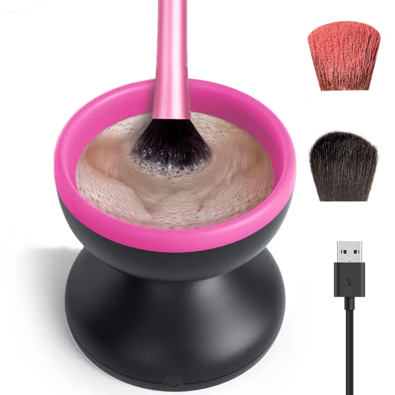 electric makeup brush cleaner machine portable automatic usb cosmetic brushes cleaner cleanser tool for all size beauty makeup brush set liquid foundation contour eyeshadow blush brush 0