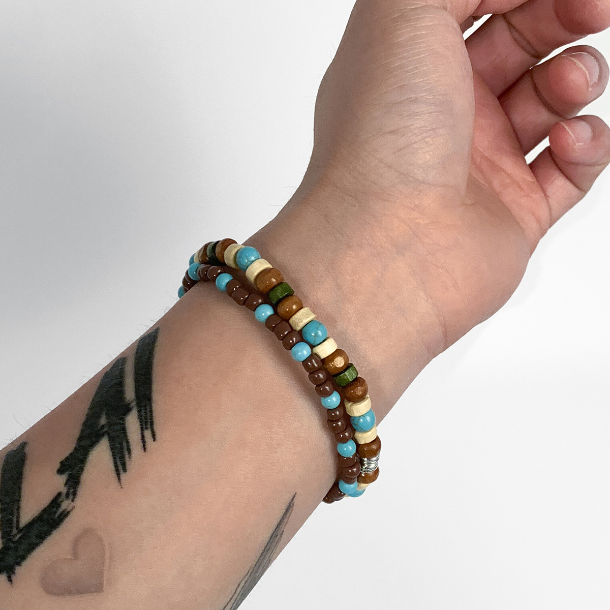 Green Sandalwood Beads Blue Eye Cat Bracelet Men - Temu