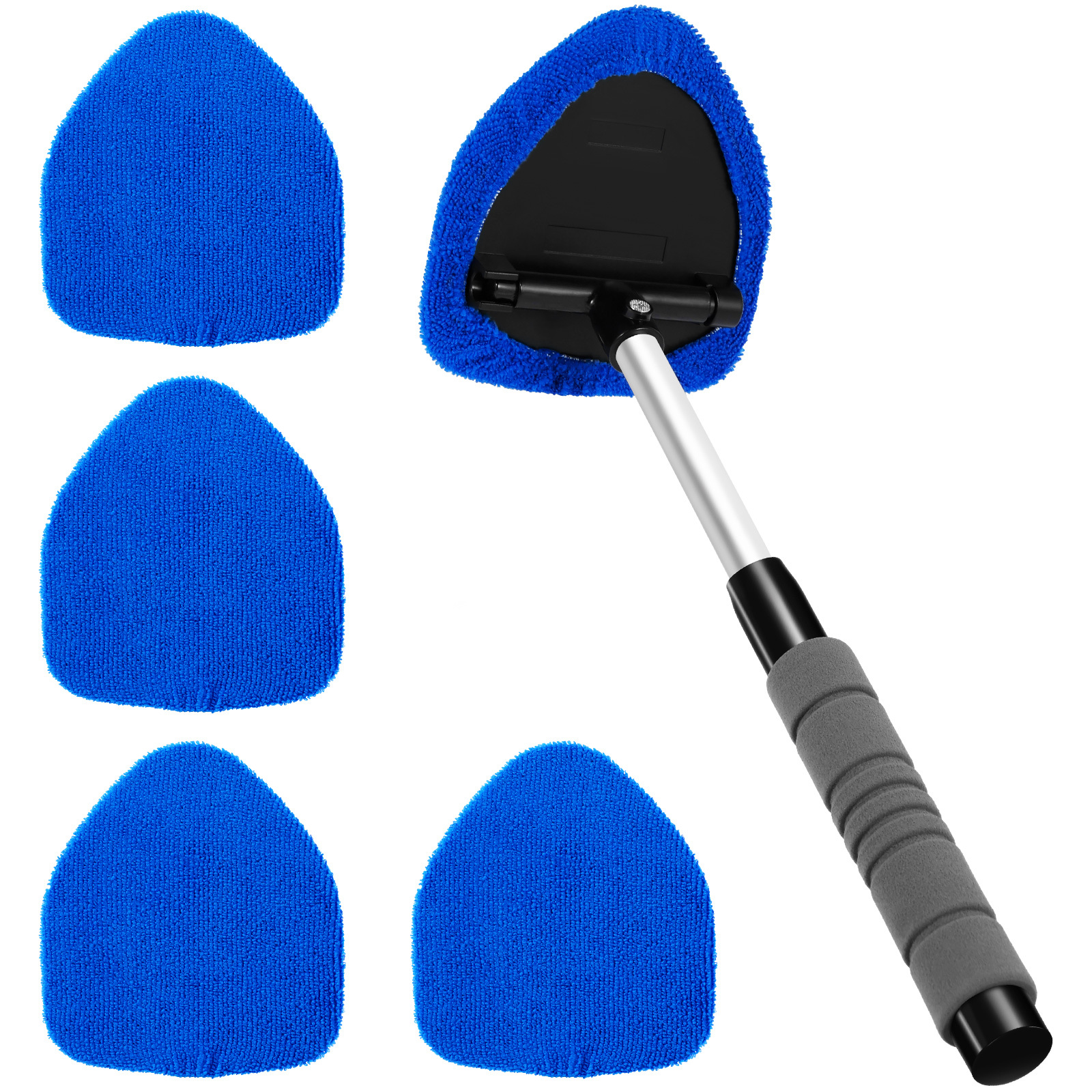 

Car Windshield Cleaner With Adjustable Handle, Strong Absorbent Car Window Cleaner, Extendable Car Window Cleaning Tool With 5 Polyester Pads