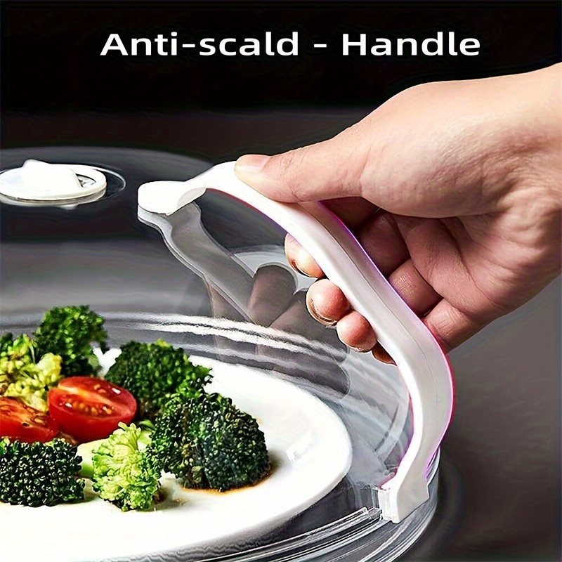 Microwave Oven Splash Proof Cover Heat-resistant Oil Proof Magnetic  Microwave Cover With Anti-Scald Handle