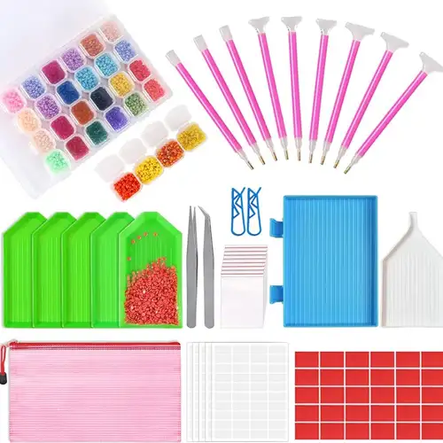 5d Diy Diamond Painting Tools And Accessories Kits With Diamond Embroidery  Box And Multiple Sizes Painting Pens For Adults To Make Art Craft - Temu