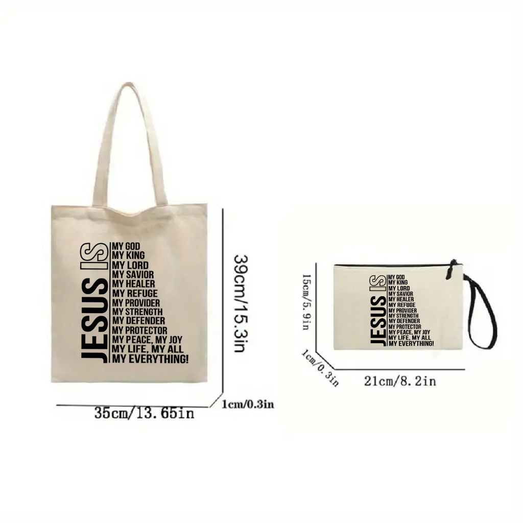 Letter Print Tote Bag Set Retro Canvas Shoulder Bag Large - Temu