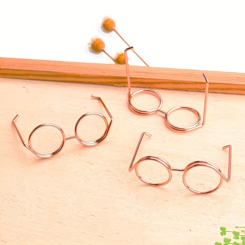 

10pcs Doll Small Glasses Accessories Creative Line Forming Plating Metal Glass Frame