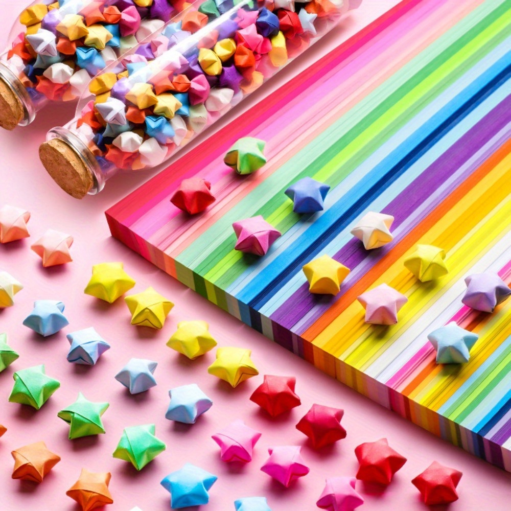 Star Origami Paper Rainbow Gradient Lucky Star Paper Strips - Temu