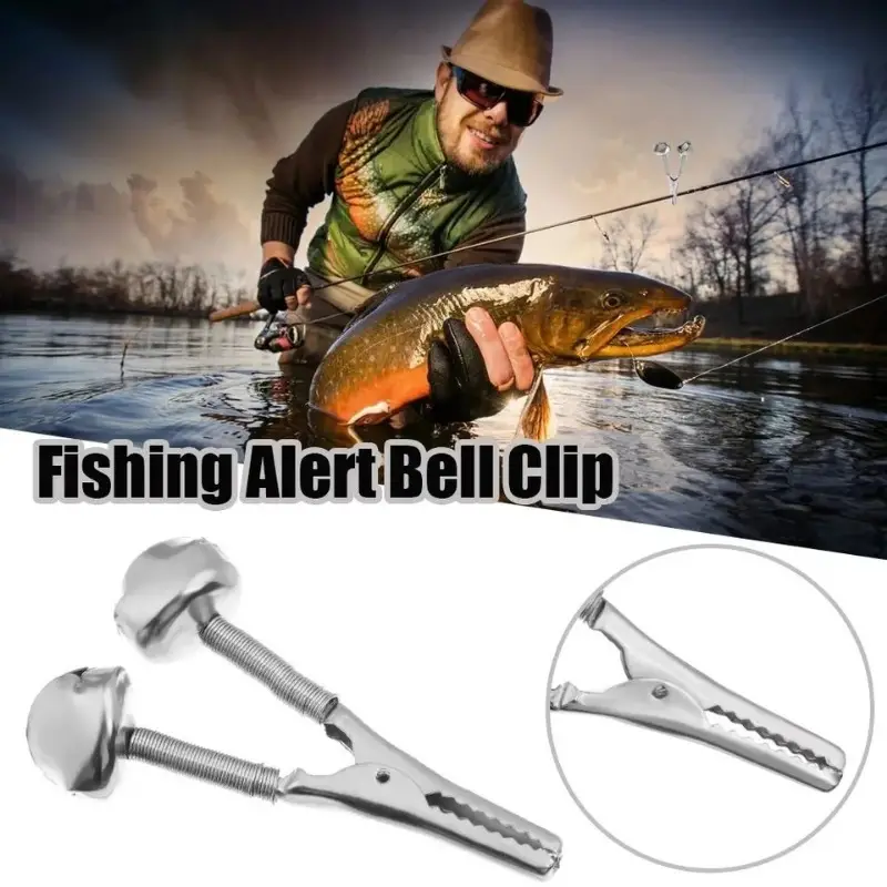 10pcs Fishing Alert Bell Clip, Stainless Steel Fish Bite Sound Alarm,  Fishing Rod Clamp Ring, Outdoor Fishing Accessories