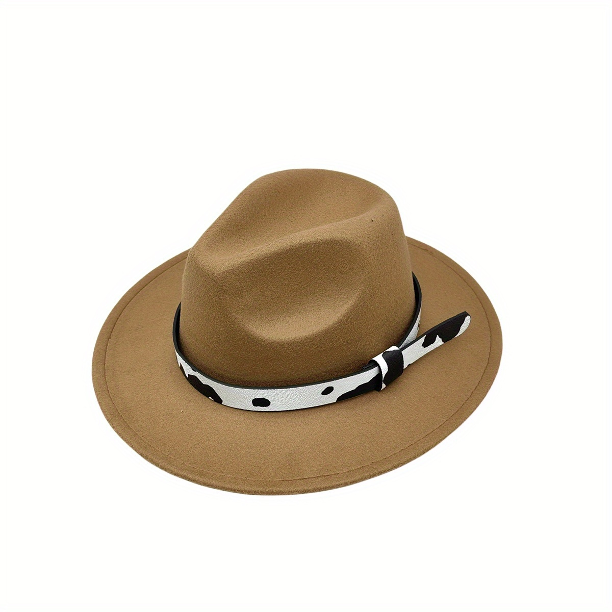 1pc Cappello A Cilindro Vintage In Feltro Per Donne E Uomini, Cappello Jazz  Con Fibbia In Pelle Accessori Western Cowboy Riding - Temu Italy