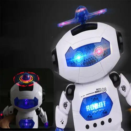 Jouet robot électronique, robot de danse de marche dans l'espace  intelligent, robot de musique chantant avec lumières musicales et colorées