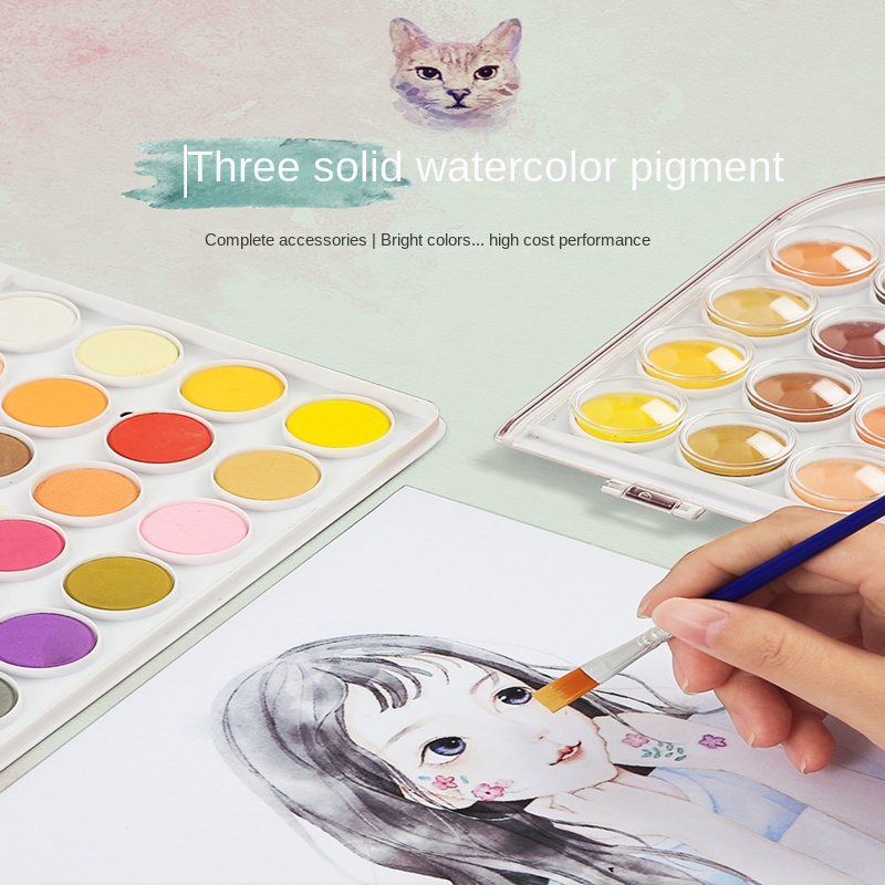 Watercolor Set Of 50 With Brush  Wenn du mal buch, Aquarell, Aquarellfarben