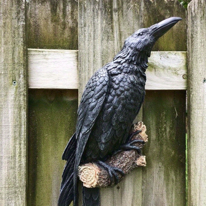 For Home Garden Hunting Decoy Fake Crow Bird Ornament Garden Decor