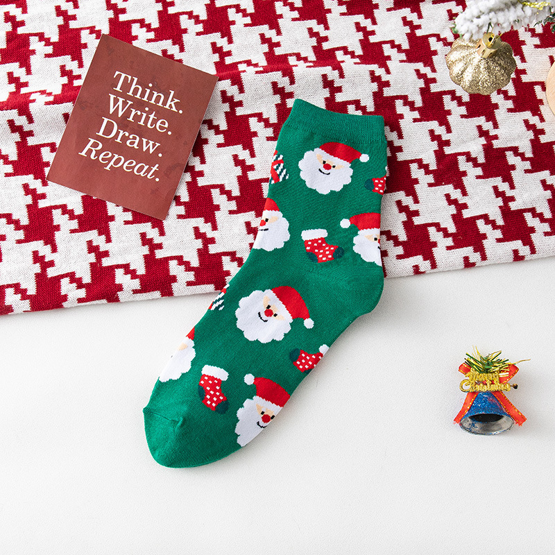 Men's Christmas Cartoon Crew Socks - Cotton Blend