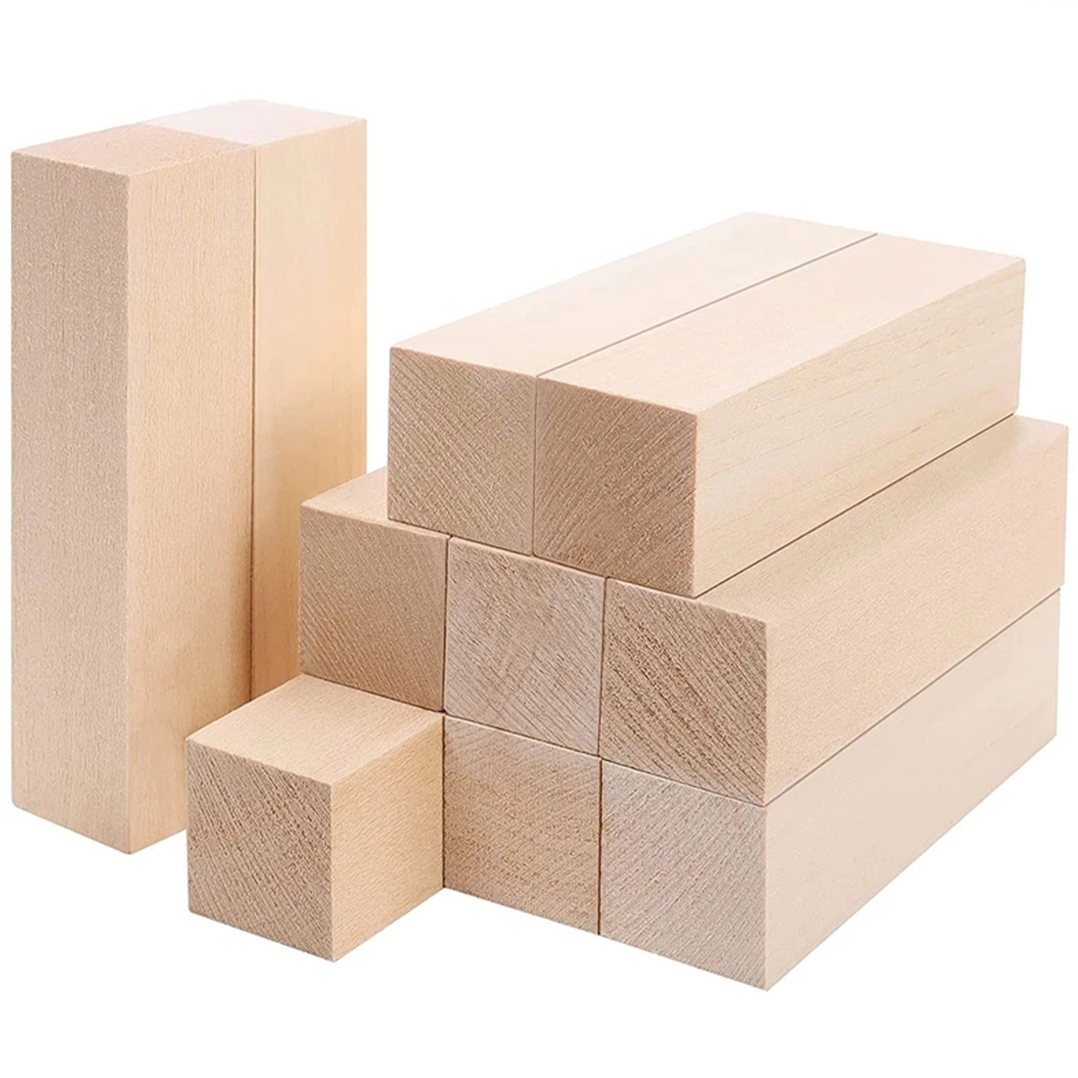 6 Piezas Tilo Rectangular Bloque Madera Tilo Práctica - Temu