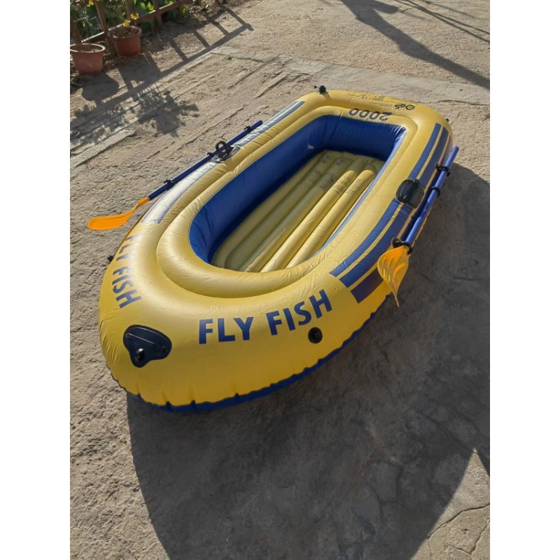 Rubber Boat Thick Wear-Resistant 2 People Inflatable Boat Kayak Double  Fishing Boat Extra Thick Air Cushion Charge Boat Water Sports