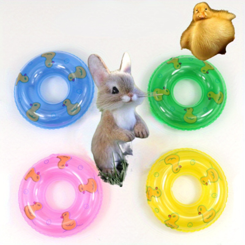 

4pcs/set Small Pet Toys, Assorted Color, Hamster Swimming Ring, Simulation Miniature Craft, Furniture Swimming Ring Toys, Photo Props For Small Animal Accessories