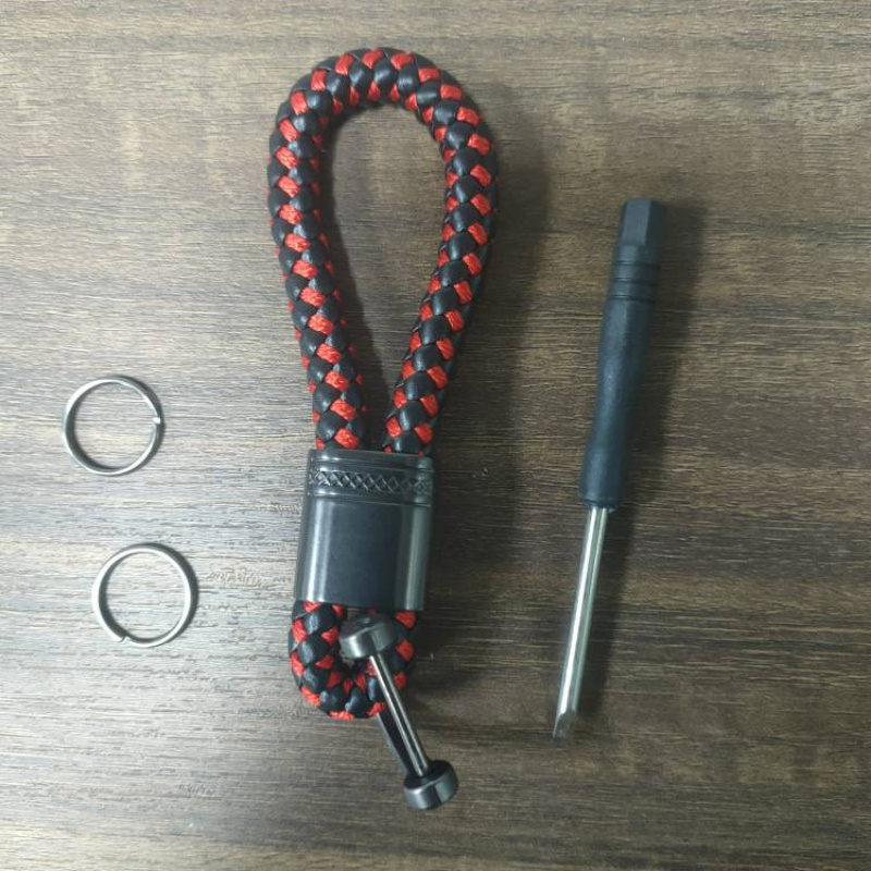 Faux Leather Braided Car Keychain Keyring Bag Key Chain Pendant Gift