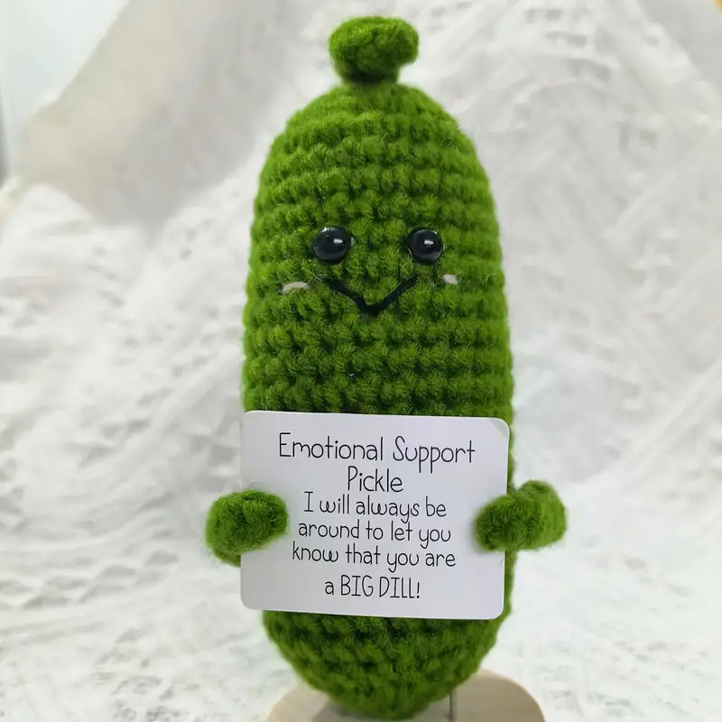 1pc Handmade Emotional Cucumber Ornament Gift For Couples, Crochet Positive  Energy Emoticon Cucumber Doll For Decoration, Christmas And Valentine'S Day  Gift