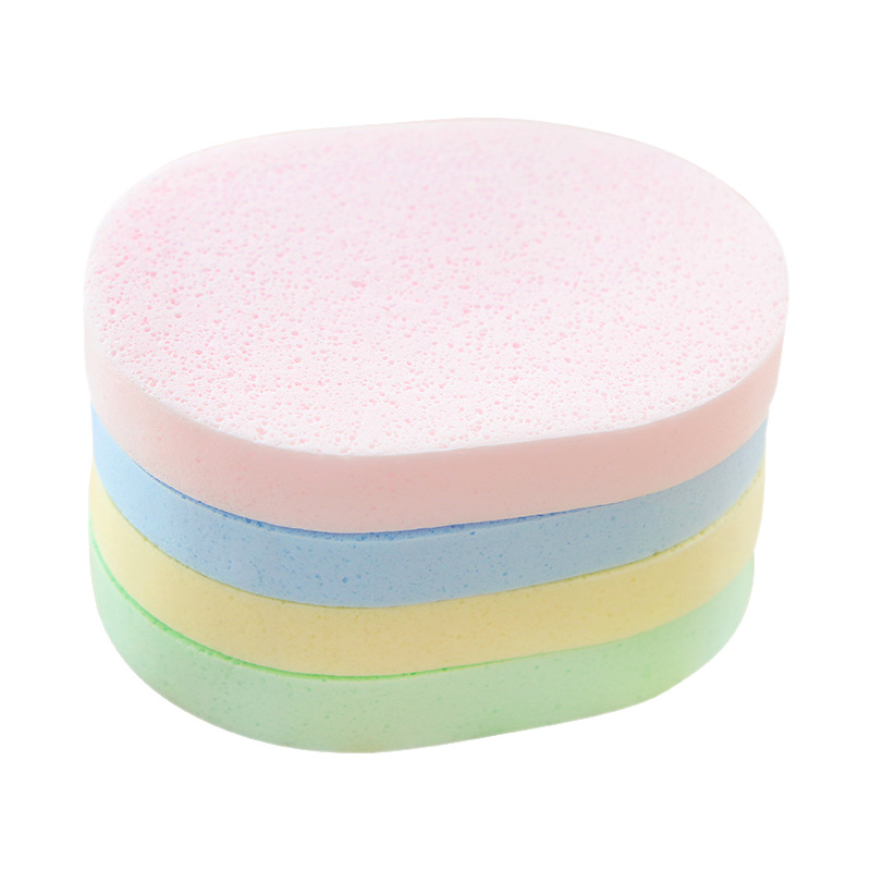 

4pcs Gentle Facial Cleansing Sponge - Exfoliating Puff For Soft And Smooth Skin - Bathroom Supplies - Bathroom Accessories