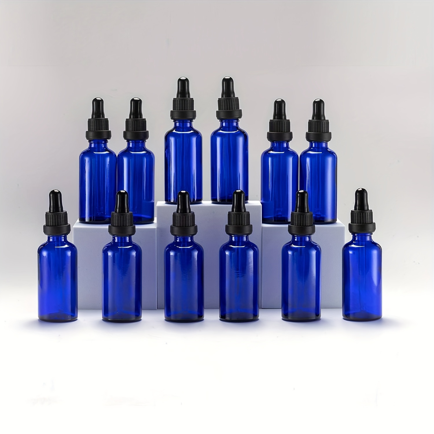 

6pcs/12 Pcs Blue Glass Dropper Bottle 2oz, Tincture Bottles With Glass Dropper, For Essential Oils, Aromatherapy, Cosmetic, Laboratory, Pharmacy, Liquids, Travel