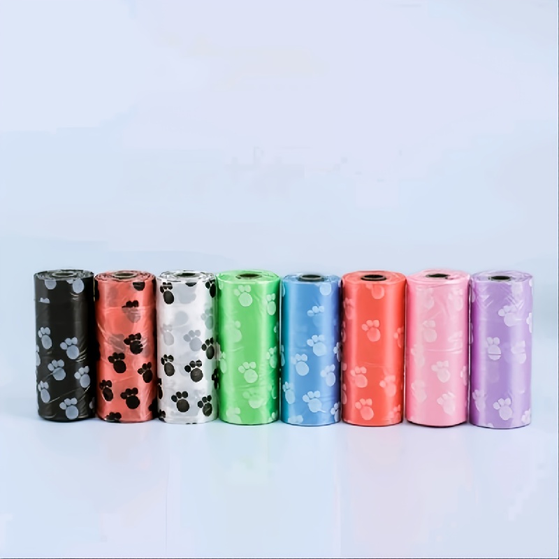 

8 Rolls Assorted Color Pet Dog Poop Bags, For Outdoor Walking, Pet Supplies
