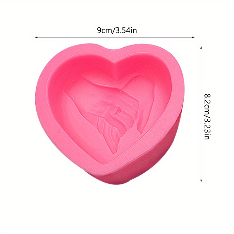 1pc Pink Heart Shaped Silicone Soap Mold