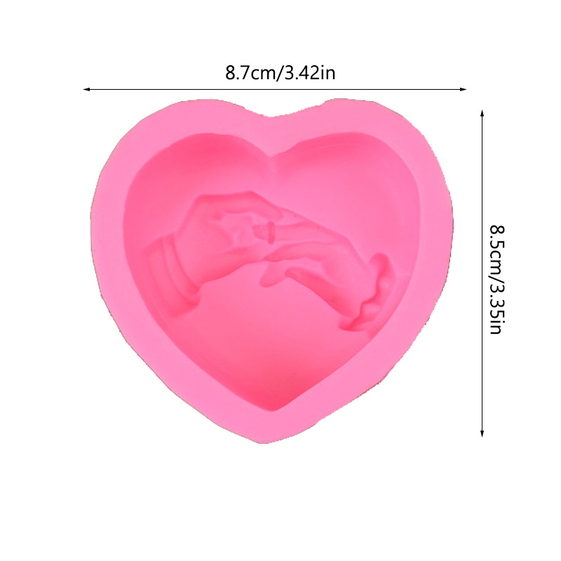 Hand In Hand Heart Shaped Scented Candle Silicone Mold Soap - Temu