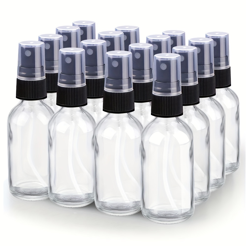 

16pcs, Clear Spray Bottle, 2oz Fine Mist Glass Spray Bottle, Little Refillable Liquid Containers For Watering Flowers Cleaning - Travel Accessories