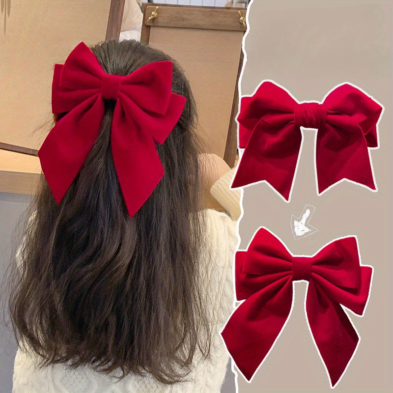 1pc Girls Red Bow Headband Hairband Head Hoops Christmas and New Year Hair Accessories,Temu