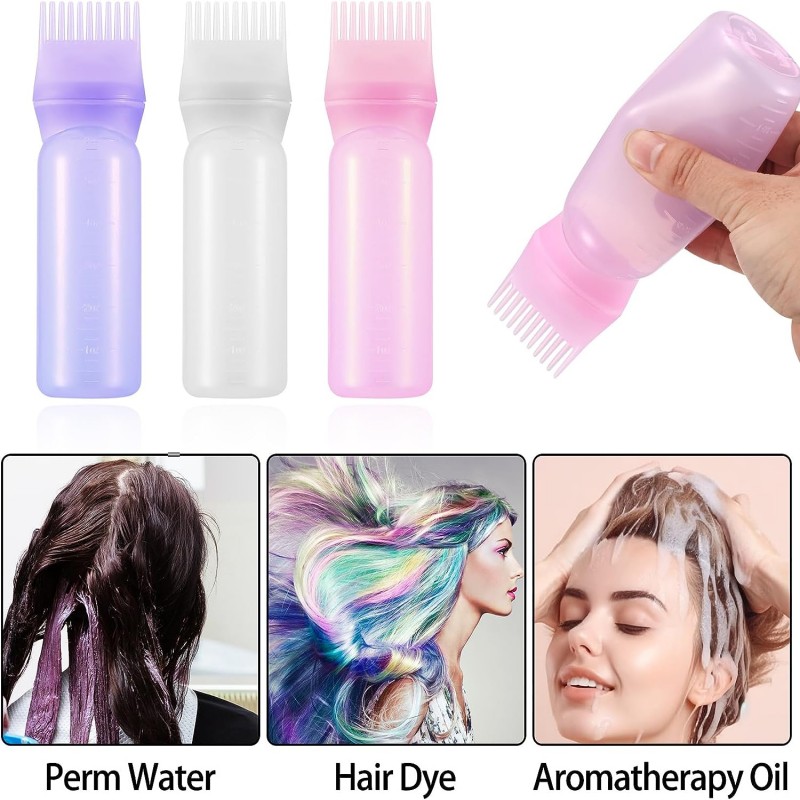 Root Comb Applicator Bottle Perming Tools Hair Oil Applicator Squeeze  Bottle Hair Dye Bottle Brush for