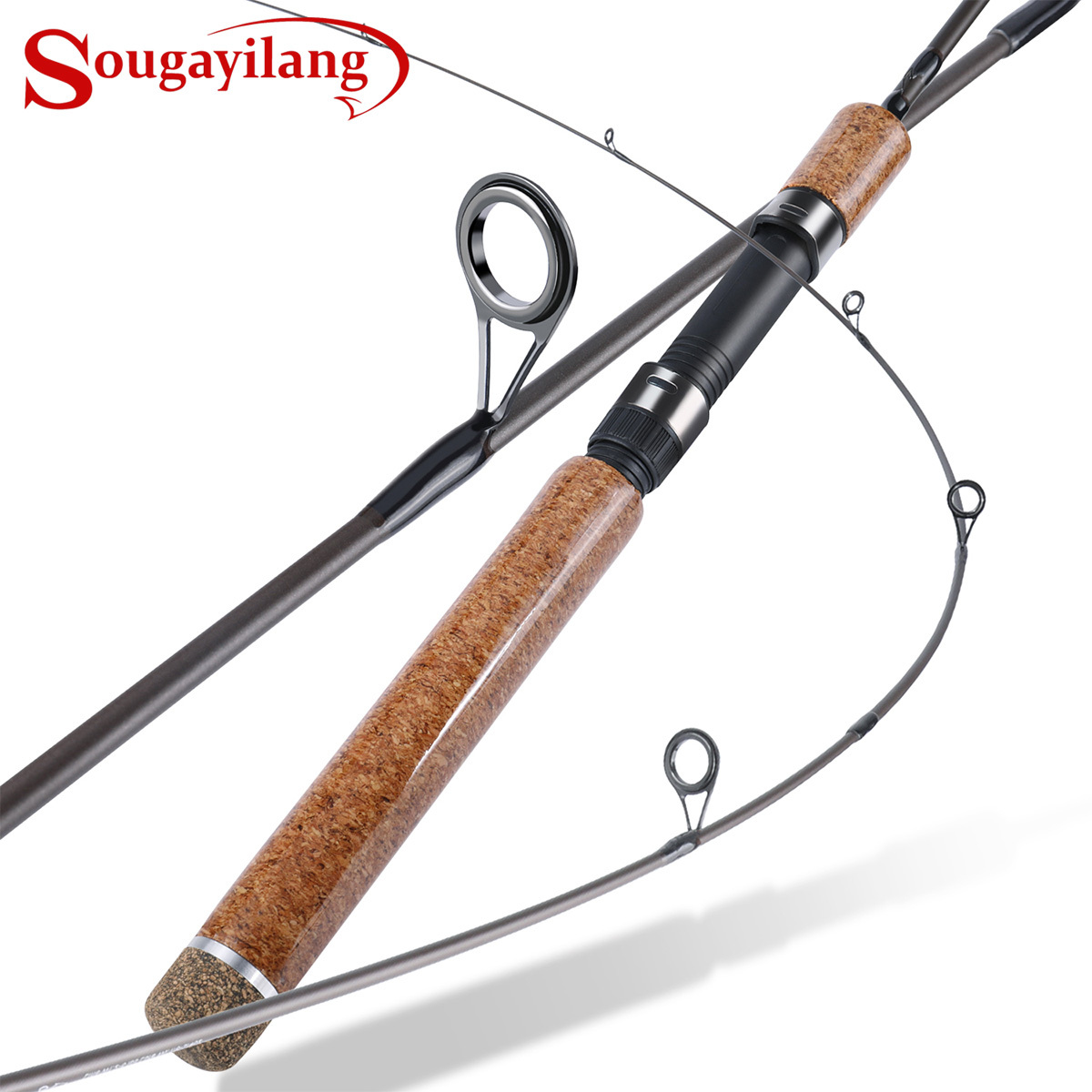 Sougayilang Ultralight Fishing Rod Reel Combos,Portable 2-Piece Spinning  Fishing Pole with Stainless Steel Guides