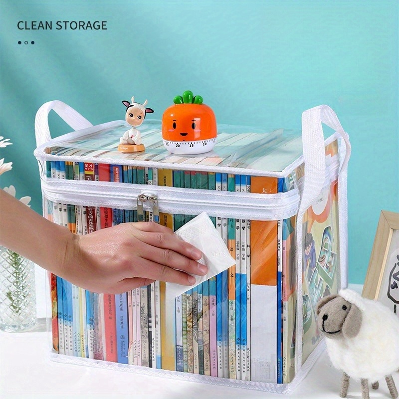 Book Transparent Storage Box, Foldable Book Box, Student Classroom Storage,  Book Organizer, Transparent Household Finishing Box, Book Storage Box