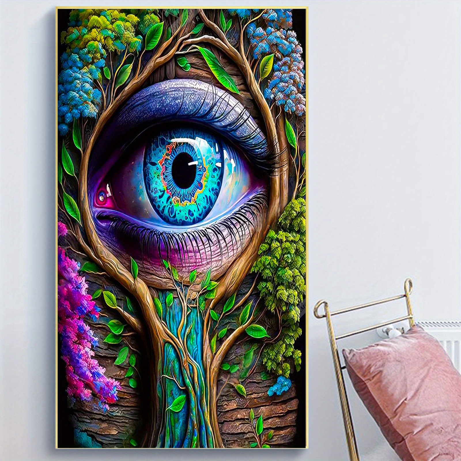 eniref 5D Diamond Painting,Diamond Art Kits for Adults Colorful Eyes DIY Rhinestones Home Wall Decoration Paint by Numbers Gem Art Crafts for Kids