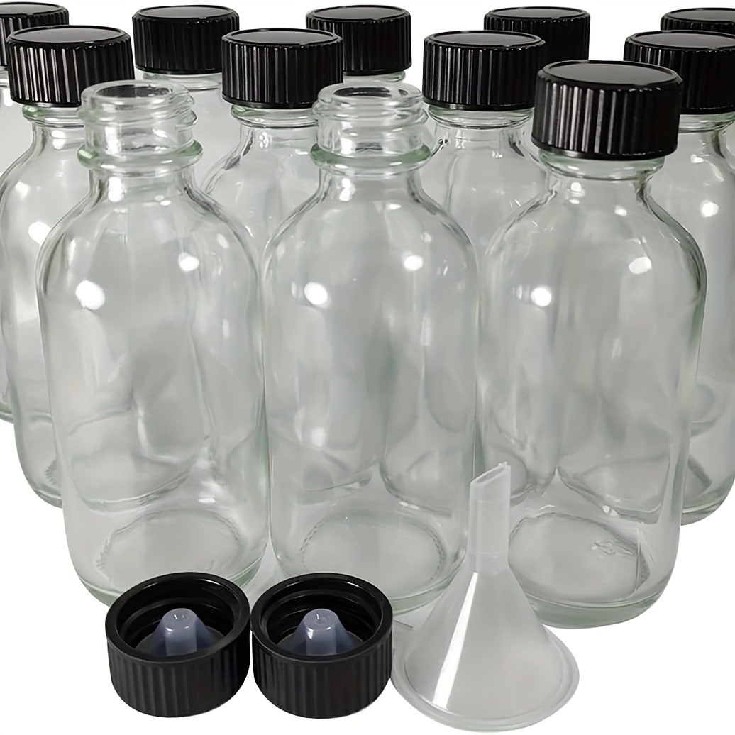 12 Pcs Pequeña Botella De Vidrio Transparente De 1 Oz Con Tapa, Botella De  Muestra De 30 Ml, Adecuada Para Líquidos, Mini Botella Esencial De Viaje