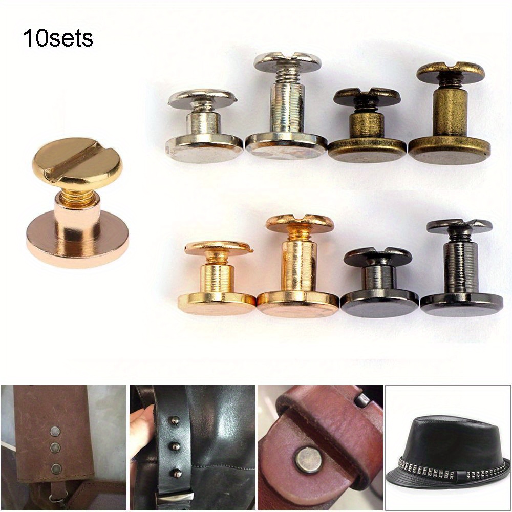Round Shaped Solid Brass Button, 10sets 5/6.5/8mm Solid Brass